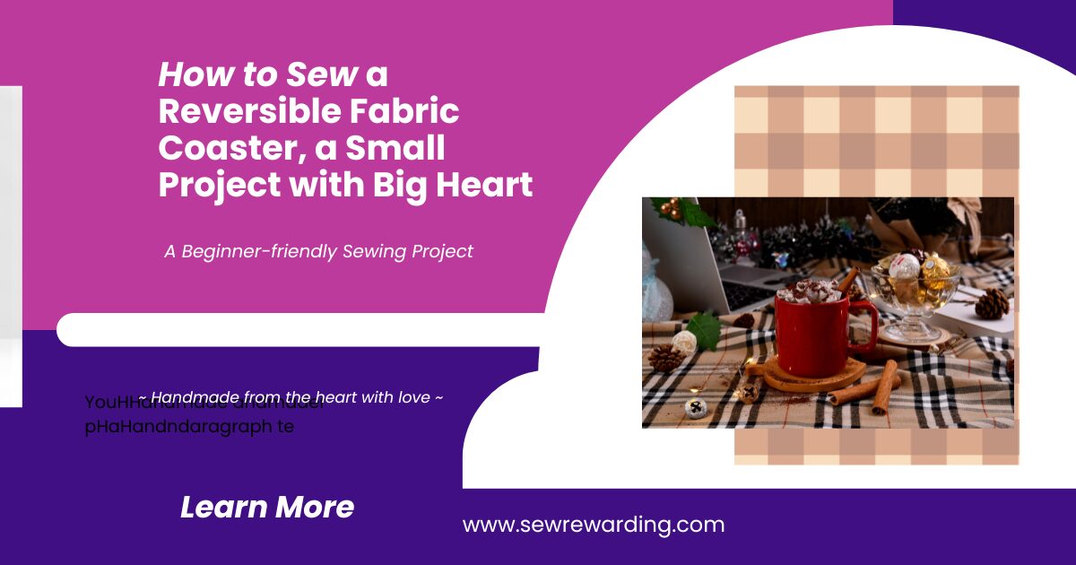 How to Sew a Reversible Fabric Coaster, A Small Project with Big Heart